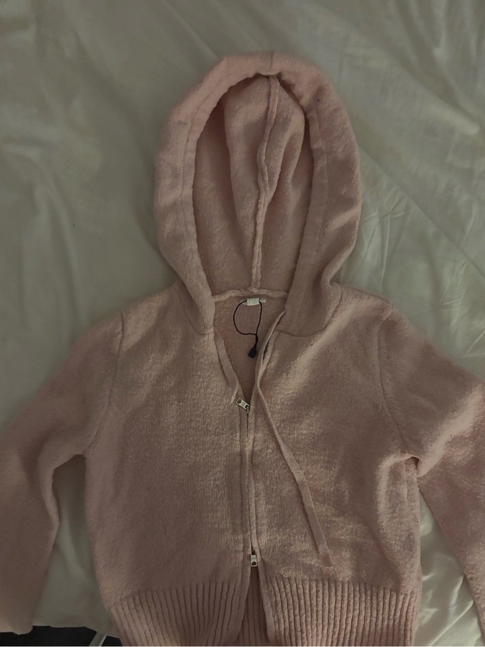 Garage Plush Light Pink Hooded Zip-Up Sweater